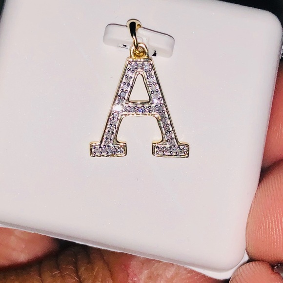 10k Gold Real Diamond Initial charm All Letter Not plated NOT CZ FREE APPRAISAL - Picture 3 of 10